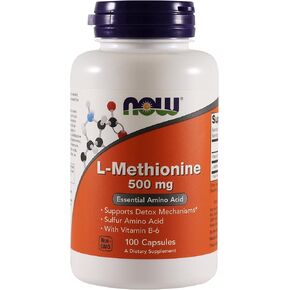Now Foods L-methionine, 100 Capsules / 500mg (Pack of 2)