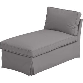 The Dense Cotton Ektorp Chaise Cover Replacement Is Custom Made Compatible for Ikea Ektorp Chaise Lounge Cover. A Sofa Slipcover (Durable Cotton Dark Gray)