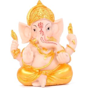 1 حزمة غانيش أيدول للوحة قيادة السيارة غانيش أيدول هندو غانيشا تماثيل الفيل إله فنغ شوي لاكي الفيل تمثال هووسورمينغ تهنئة هدية صغيرة لغرفة التأمل معبد المذبح in Kuwait