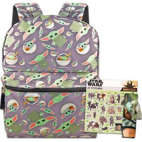 Star Wars Backpack for Boys, Kids - Bundle with 16" Baby Yoda School Backpack, Star Wars Stickers, and More | Mandalorian School Supplies