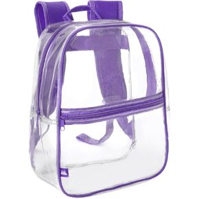 Trail maker Mini Clear Backpack Stadium Approved Small Clear Concert Bag for Work, Commute, Travel and Recreation (Black)