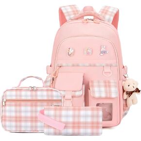 Backpack for School Girls Bookbag Cute Bag College Middle High Elementary 18 Inch School Backpack for Teen Girls (Blue, Large)