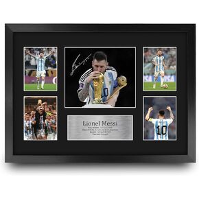 HWC Trading Lionel Messi Argentina 16 x 12 inch (A3) Printed Gifts Signed Autograph Picture for Football Fans and Supporters - 16" x 12" Framed