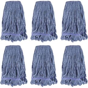 Commercial Heavy Duty Mop Heads Replacement for Rubbermaid: 6 Packs Industrial Wet Mop Head for Floor Cleaning - Cotton Commercial Products Wet Mop Refills