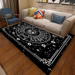 Moon Phase Area Rug 3x5 Lunar Tarot Astrology Rugs for Bedroom Boho Celestial Mat