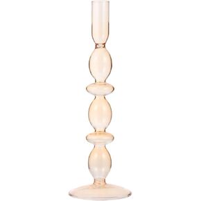 Milisten Home Candle Holder Romantic Glass Candle Holder Glass Candlesticks Retro Candle Holder Decorative Candle Sticks Pillar Candle Stand for Formal Events Wedding Party Table Black Candle Holder
