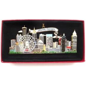 Atlanta Georgia Brass Christmas Ornament City Skyline Ferris Wheel