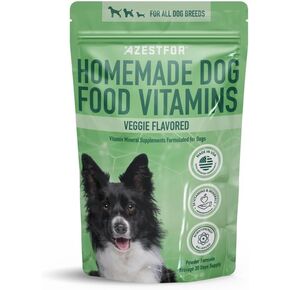 Dog Vitamins Supplements Raw and Homemade Dog Food Multivitamins Minerals Powder 1lb Veggie Flavor
