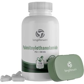 Palmitoylethanolamide 400 mg Capsules - 120 Veggie Pills | Micronized Pea Formula | Premium Quality Supplement