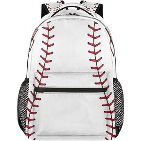 AUUXVA Baseball Stitches Laptop Backpack Kids Girls Boys Bookbag School Travel Tablet Back Pack Students Schoolbag For Elementary Junior High School College Hiking Fits 13 14 14.5 Inch