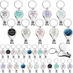 30 Pcs Bottle Opener Keychain Inspirational Nail Clipper with Motivational Quotes for Appreciation Thank You Gift (Bible)