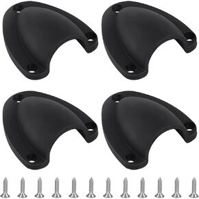 HONSNKS 4 Pieces Nylon Marine Clam Shell Vent, 2-1/2 Inch Wire Cable Vent Cover with Screws for Boat Yacht, Black