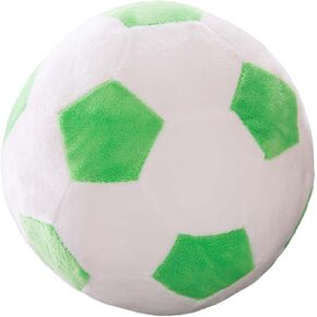 9" Plush Soccer Ball Stuffed Toy, Plush Football Pillow Soccer Gift for Kids, White-Green