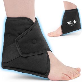 Hilph Ankle Ice Pack Wrap Reusable Gel Ice Pack for Ankle Injuries, Foot Ankle Ice Wrap with Hot Cold Therapy for Sport Injuires, Sprained Ankle, Swelling, Bruise (Black)