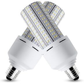 2 Pack LED Corn Light 600W Equivalent LED Corn Bulb 7500 Lumen 60W Large Area Cool Daylight White E26/E27 Medium Base for Garage Backyard Bedroom Warehouse Factory Workshop Street