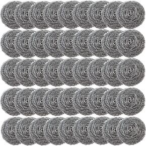 24 Pack Stainless Steel Scourers Sponges,Steel Wool scrubbers for stoves, pots, Cooker Hoods, etc. That are Difficult to Clean (24 Pack-Medium 20 Gram)