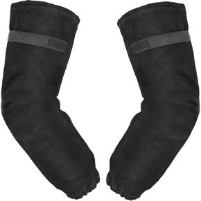 LeaSeek Leather Welding Work Sleeves,Heat & Flame Resistant Arm Protection Gardening Sleeve