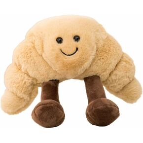 Toast Bread Plush Toy, Croissant Plush Cute Smile, Food Plush Pillow, Cute Plush Stuffed Toy, Funny Soft Plush Toy for Gifts