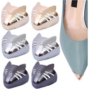 Metal Shoes Pointed Protector Solid Color High Heels Toe Cap Elegant High Heels Tip Cover Durable Shoes Tips Cap for Shoes Protection Repair Decoration 3 Pairs Style 2