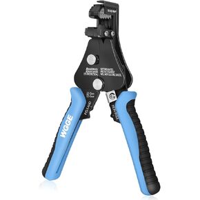 WGGE Automatic Heavy Duty Wire Stripper/Wire Cutter, 3 IN 1 Adjustable Wire Stripper Tool for 8-18 AWG Solid and Stranded Electrical Wire | 10-22 AWG Wire Crimping Tool