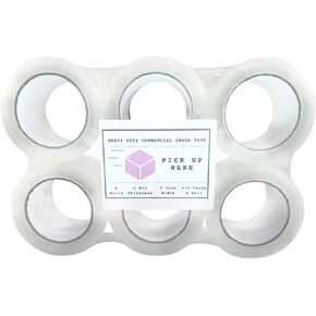 Clear Packaging Adhesive Heavy Duty Tape for Shipping, Packaging, Moving, Sealing, 6 Rolls - (110 Yards per Roll) - 3 inch Wide x 2.0 mil Thick, in Saudi Arabia