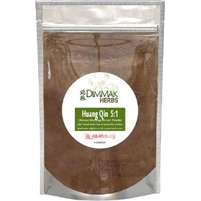 Dimmak Herbs Organic Scutellaria Baicalensis Chinese Skullcap Root (Huang Qin) 5:1 Extract Powder | Lab Tested Premium Chinese Herb Radix Scutellariae Powder in Potent Extract Form - 4oz (112g)
