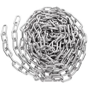 1/4" x 19.69 Ft Metal Chain, Galvanized Iron Coil Chain, Heavy Duty Chain Links Metal Decorative Chain, Camping Pet Dog Chain Hanging Chain for Swing Feeder Planters
