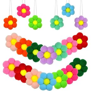 20Pcs Felt Daisy Flower Hanging Ornament for Garland Room Decor for Door,Wall Decoration, Tassel Ornament, Party Decoration, Arts & Crafts Supplies (Flower)