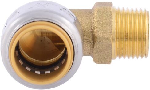 SharkBite Max 1/2 Inch x 3/8 Inch 90 Degree Dishwasher Elbow, MNPT, Push to Connect Brass Plumbing Fitting, PEX Pipe, Copper, CPVC, PE-RT, HDPE, UR281A in Saudi Arabia