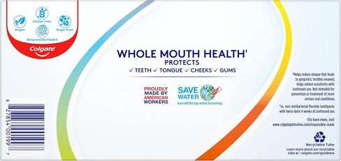 Colgate Total Whitening + Fresh Boost Toothpaste, Mint Toothpaste, 5.1 oz Tube, 2 Pack in Saudi Arabia