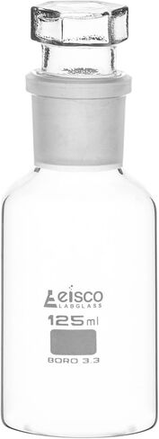 EISCO Labs 125ml Reagent Glass Bottle - Wide mouth with Stopper in Saudi Arabia