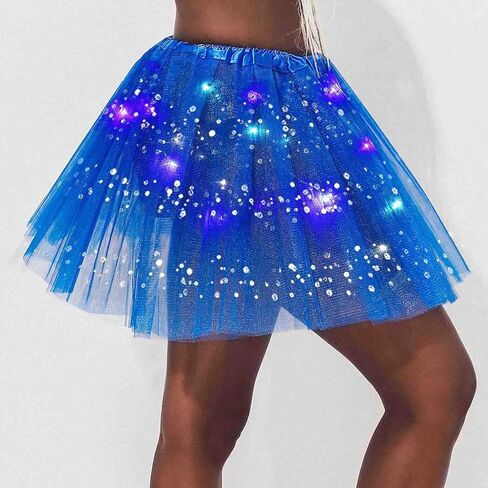 RELBCY LED Tutu Skirt Sequin Light Up Tulle Tutu Layered Ballet Dance Tutu Skirts Party Festival Tutus for Women and Girls in Saudi Arabia