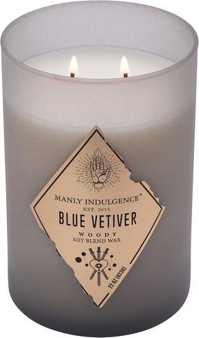 شمعة معطرة برائحة التين الأسود من Manly Indulgence، مجموعة Rebel، 2 فتيل، أسود، 22 أونصة - حرق يصل إلى 120 ساعة in Saudi Arabia
