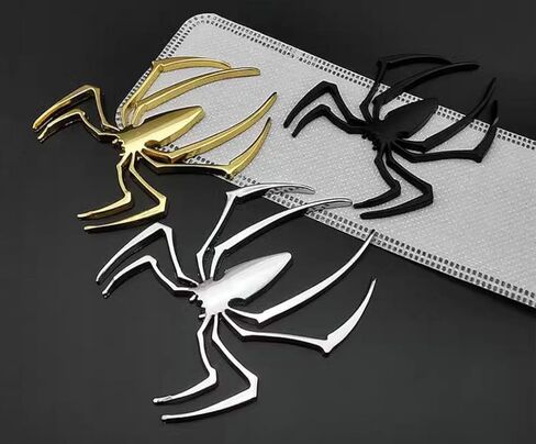 قطعتان من شارات عنكبوت كروم ثلاثية الأبعاد لتزيين السيارة للسيارات العالمية والشاحنات والدراجات النارية وRV والسكوتر وسيارات الدفع الرباعي والباب والنافذة (أسود-B0CJBKLZKB) in Kuwait