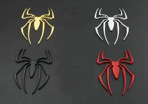 قطعتان من شارات عنكبوت كروم ثلاثية الأبعاد لتزيين السيارة للسيارات العالمية والشاحنات والدراجات النارية وRV والسكوتر وسيارات الدفع الرباعي والباب والنافذة (أسود-B0CJBKLZKB) in Kuwait