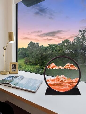 twohua فن الرمال الحركة السائلة تتحرك 3D اللون الرمال المتحركة ديكور تدفق الرمال اللوحة الساعة الرملية ديكور الرمال مكتب اللعب سطح المكتب مسكنات الإجهاد هدية للمكتب، مكتب المياه، بار، غرفة نوم، 7 "، الأزرق in Saudi Arabia