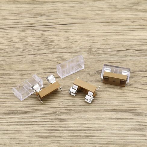 خلق فكرة 20 قطعة PCB فيوز حامل مع 20 قطعة غطاء شفاف محطات مزدوجة 250 فولت 6A 5x20 مللي متر الصمامات PCB لوحة جبل حامل حالة 23.5 مللي متر دبوس الملعب in Saudi Arabia
