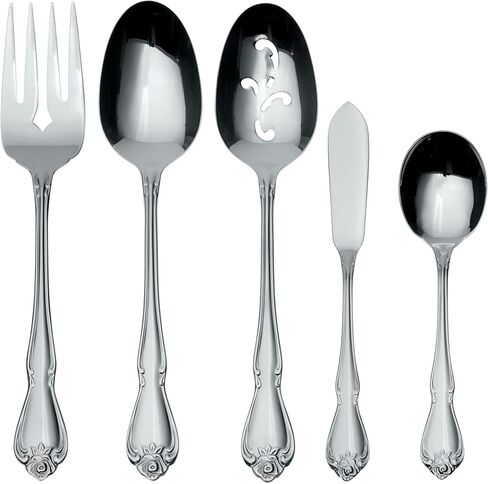 Oneida True Rose Piece Everyday Flatware Set, 20 Count, Metallic in Saudi Arabia