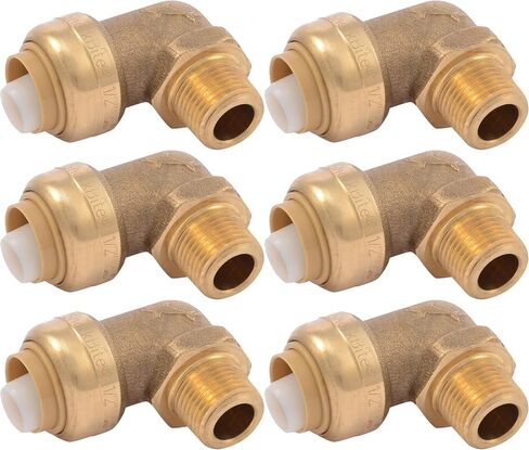 SharkBite Max 1/2 Inch x 3/8 Inch 90 Degree Dishwasher Elbow, MNPT, Push to Connect Brass Plumbing Fitting, PEX Pipe, Copper, CPVC, PE-RT, HDPE, UR281A in Saudi Arabia