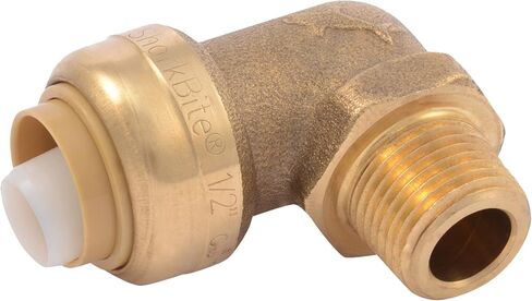 SharkBite Max 1/2 Inch x 3/8 Inch 90 Degree Dishwasher Elbow, MNPT, Push to Connect Brass Plumbing Fitting, PEX Pipe, Copper, CPVC, PE-RT, HDPE, UR281A in Saudi Arabia