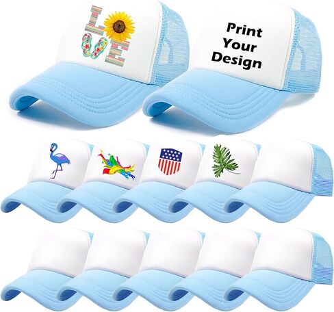 12 Pack Sublimation Blanks Mesh Trucker Hats Bulk, DIY Printing Baseball Hat Wholesale, Sports Outdoor Snapback Dad Hat in Saudi Arabia