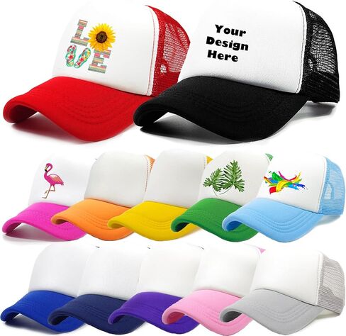 12 Pack Sublimation Blanks Mesh Trucker Hats Bulk, DIY Printing Baseball Hat Wholesale, Sports Outdoor Snapback Dad Hat in Saudi Arabia