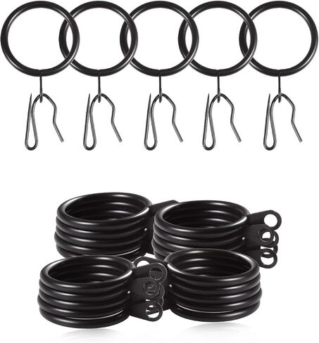 30 Pieces Metal Drapery Curtain Rings Curtain Hanging Rings and 40 Pieces Metal Curtain Hooks Drapery Hook Pins 30mm Internal Diameter Silver Curtain Drape Sliding Eyelet Rings in Saudi Arabia