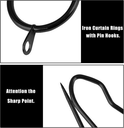 30 Pieces Metal Drapery Curtain Rings Curtain Hanging Rings and 40 Pieces Metal Curtain Hooks Drapery Hook Pins 30mm Internal Diameter Silver Curtain Drape Sliding Eyelet Rings in Saudi Arabia