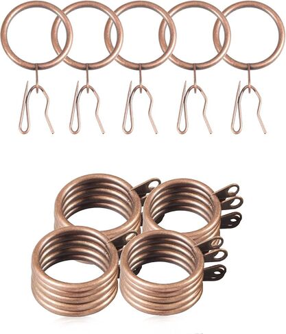 30 Pieces Metal Drapery Curtain Rings Curtain Hanging Rings and 40 Pieces Metal Curtain Hooks Drapery Hook Pins 30mm Internal Diameter Silver Curtain Drape Sliding Eyelet Rings in Saudi Arabia