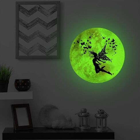 Glow in The Dark Moon and Creative Mermaid for Wall Stickers,Glow in The Dark Stars Wall Decals for Ceiling,Great for Girls Boys Bedroom or Party Birthday Gift in Saudi Arabia
