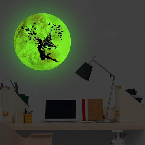 Glow in The Dark Moon and Creative Mermaid for Wall Stickers,Glow in The Dark Stars Wall Decals for Ceiling,Great for Girls Boys Bedroom or Party Birthday Gift in Saudi Arabia