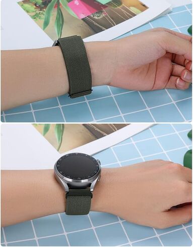 Compatible with Garmin Vivoactive 4S bands 40mm,Vivomove 3S band 39mm,Garmin Venu 2S Bands Fits 18mm Watch Lugs,Stretchy Nylon Replacement bands for Fossil Venture Gen 4 HR/Gen 3,Women's Gen 5E 42mm new in Kuwait