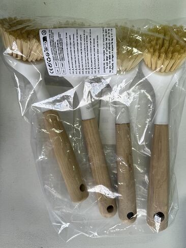 فرشاة أطباق بمقبض من الخيزران، 4 قطع من فرش أطباق المطبخ، فرشاة تنظيف المطبخ لتنظيف الأطباق، الوعاء، مقالي الشواية، حديد الزهر، غسيل الأطباق، حوض المطبخ، فرش الحمام in Kuwait