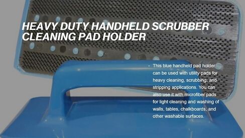 Handheld Utility Pad Holder, Hand Trowel Handled Heavy Duty Hand Scrubber Utility Pad Holder for 4.5" x 10" Utility Cleaning Scouring Scrubber Pads, Compatible with Doodlebug Pads, Pack of 1 in Kuwait
